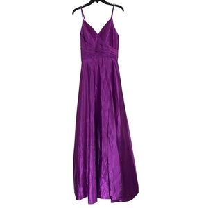 Fuchsia Satin Lace Up Corset Back Maxi Dress Womens S Prom Bridesmaid
